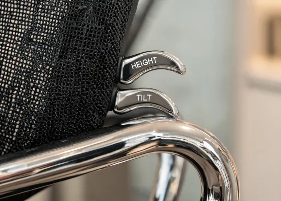 Ergonomic chair adjustment detail